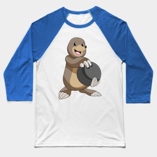 Mole at Bowling with Bowling ball Baseball T-Shirt